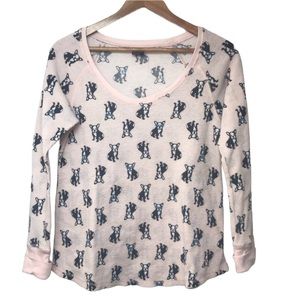 Frenchie Light Pink Thermal French Bulldog Size M